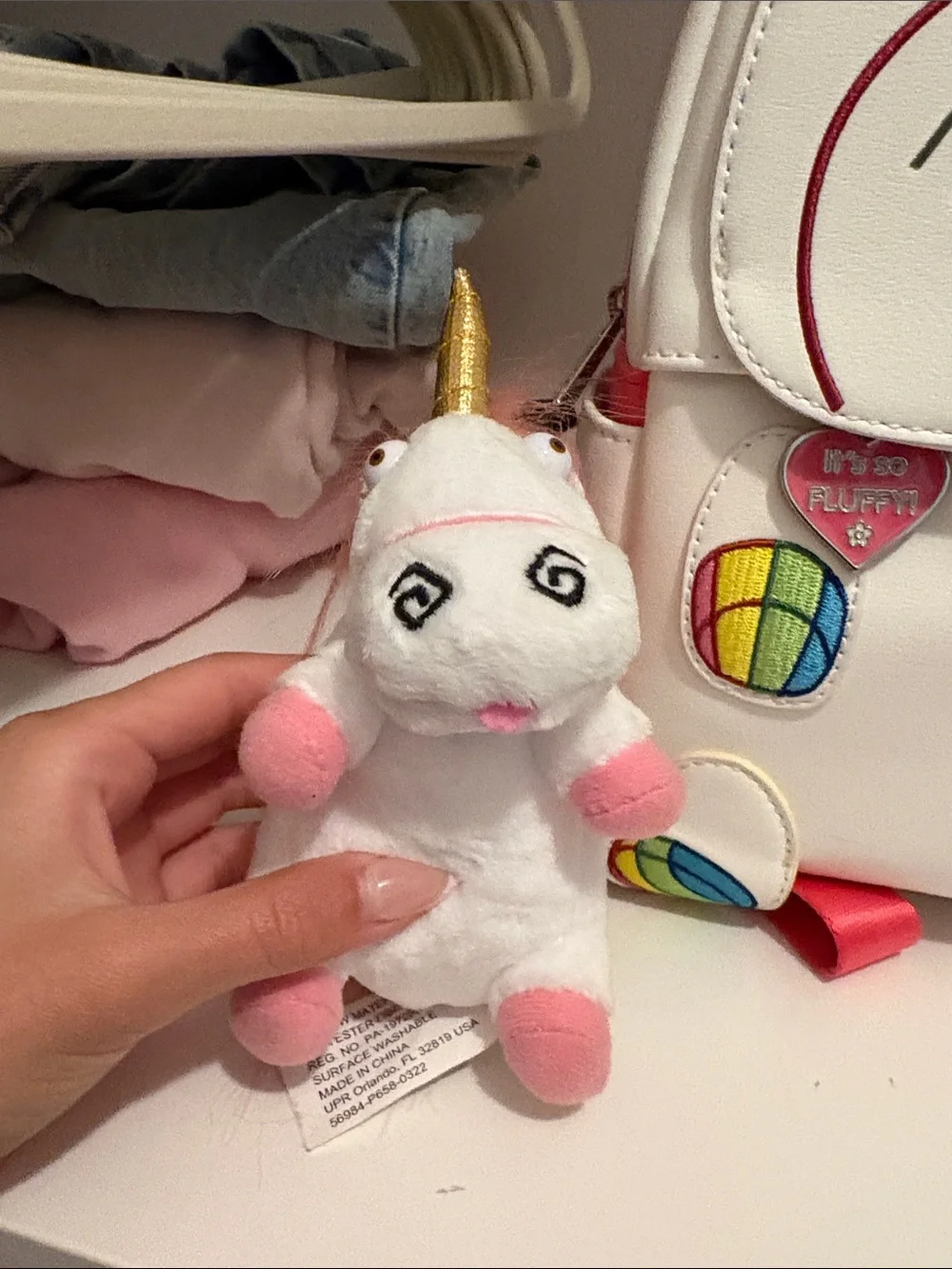 Loungefly Minion Unicorn Mini Backpack+ unicorn keychain and unicorn lanyard